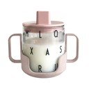 Ružový detský hrnček Design Letters Grow With Your Cup