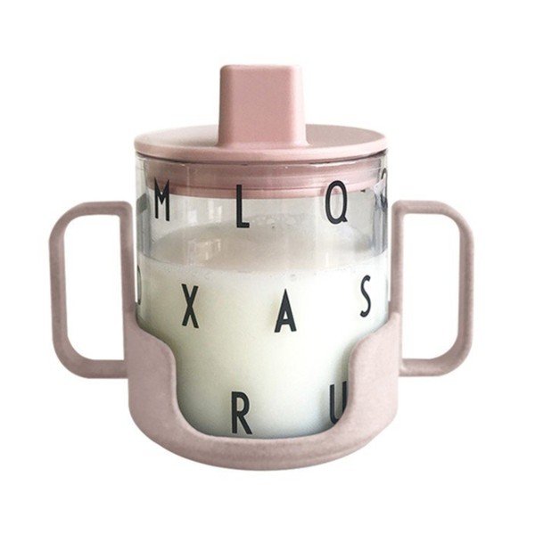 Ružový detský hrnček Design Letters Grow With Your Cup