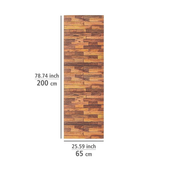 Hnedá plastová kúpeľňová predložka 65x200 cm Lambris – Wenko-image-3