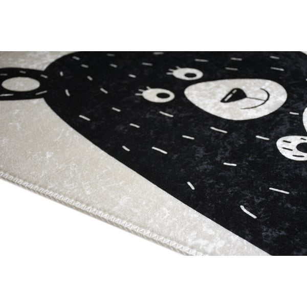 Čierno-biely prateľný detský koberec 80x120 cm Bear Family – Vitaus-image-2