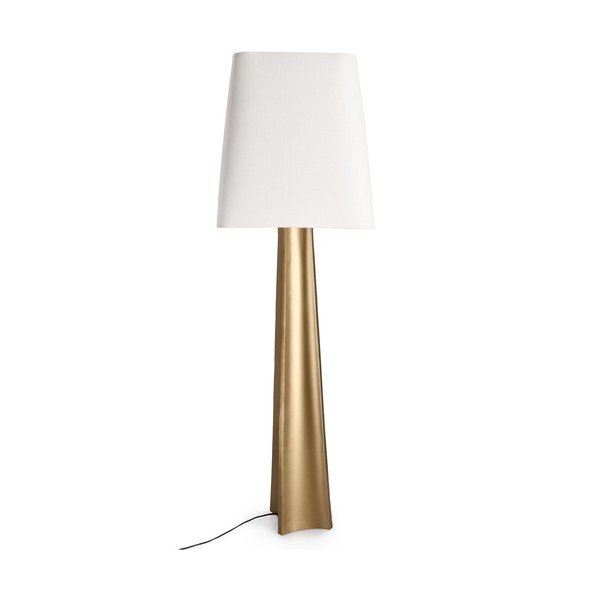 Stojacia lampa v zlatej farbe s textilným tienidlom (výška  151 cm) Tripura – Bizzotto