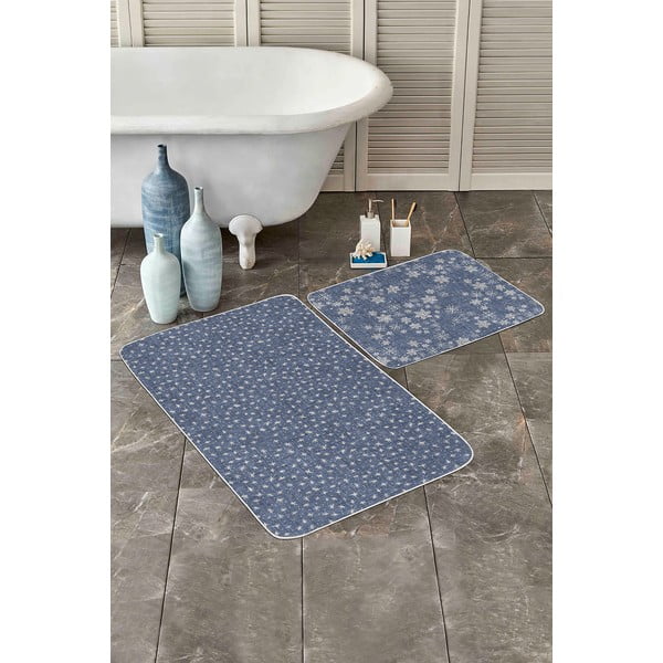 Modré kúpeľňové predložky v súprave 2 ks 100x60 cm - Minimalist Home World-image-3