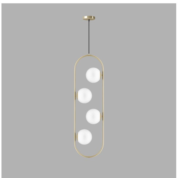 Závesné svietidlo v zlatej farbe so skleneným tienidlom Club – Squid Lighting-image-2