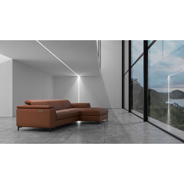 Koňakovohnedá kožená rohová pohovka (pravý roh) Brito – MESONICA-image-1