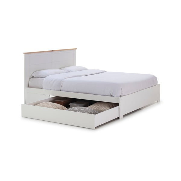 Biela dvojlôžková posteľ s úložným priestorom 140x190 cm Gabi - Marckeric-image-4