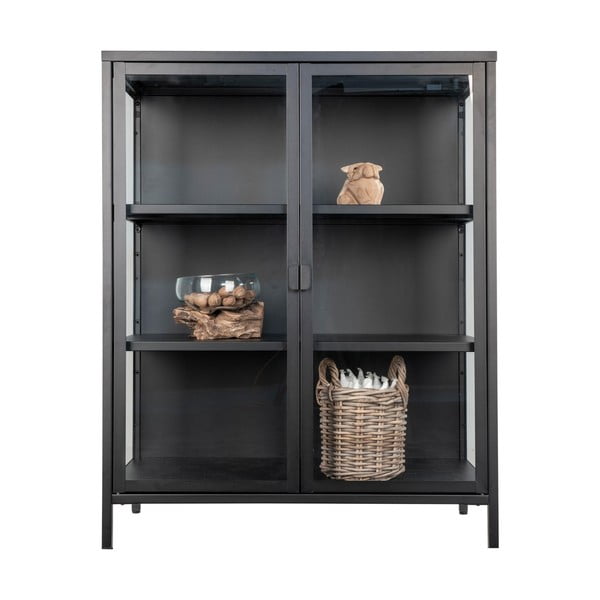 Čierna kovová vitrína 80x101,5 cm Brisbane – House Nordic-image-4