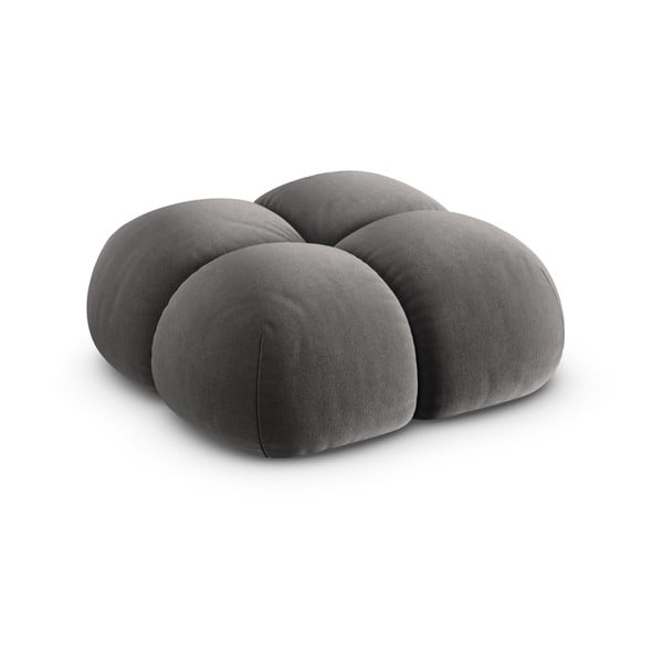 Sivá zamatová podnožka Loretto – Cosmopolitan Design-image-2