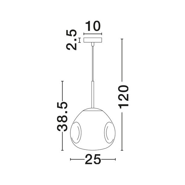 Sklenené závesné svietidlo v lesklej striebornej farbe ø 25 cm Lava – Nova Luce-image-3