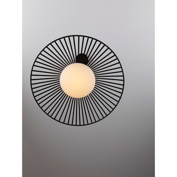 Matne čierne kovové LED závesné svietidlo so skleneným tienidlom ø 50 cm Brume – Nova Luce-image-2