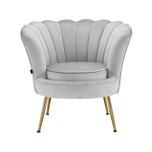 Svetlosivé zamatové kreslo Kelsey – Støraa-image-1