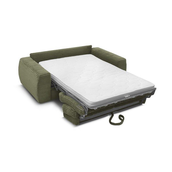 Zelená menčestrová pohovka na každodenné spanie/rozkladacia 220 cm Hugo – Bobochic Paris-image-4