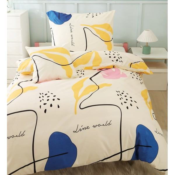 Žlté trojdielne obliečky na jednolôžko z mikrosaténu 140x200 cm Sophia – My House-image-4