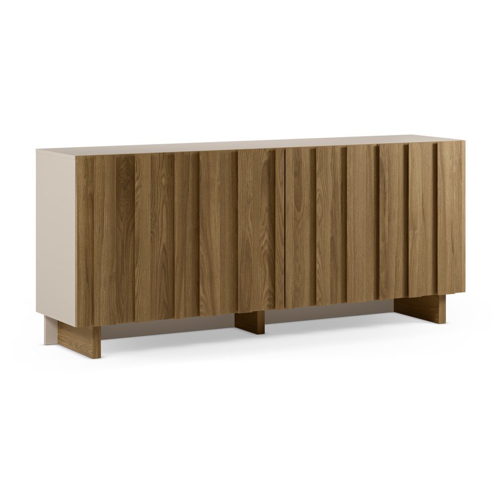 E-shop Krémovobiela/v prírodnej farbe komoda z borovicového dreva 180x78x43 cm Marlo – Marckeric