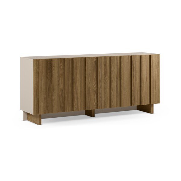 Krémovobiela/v prírodnej farbe komoda z borovicového dreva 180x78x43 cm Marlo – Marckeric