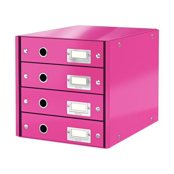 Ružový kartónový organizér na dokumenty Click&amp;Store - Leitz