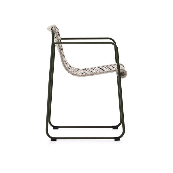 Sivozelená kovová záhradná stolička Maurina – Kave Home-image-3