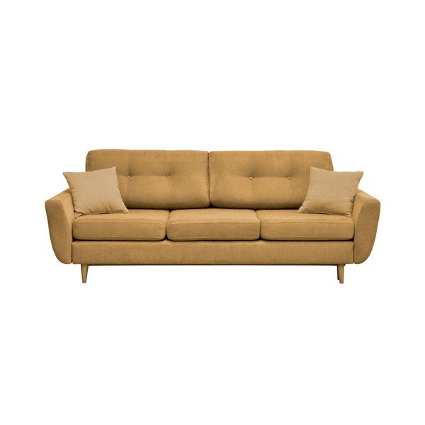 Žltá rozkladacia pohovka so svetlými nohami Mazzini Sofas Roso-image-4