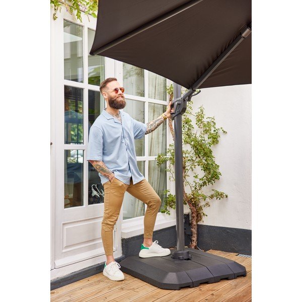 Tmavosivý slnečník ø 300 cm Shadowflex – Hartman-image-1