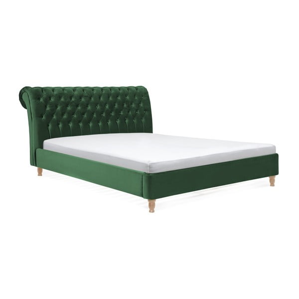 Zelená posteľ z bukového dreva Vivonita Allon, 180 × 200 cm