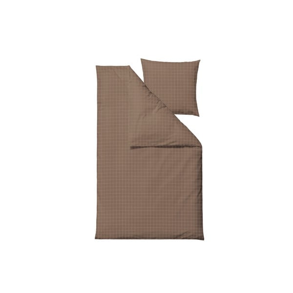 Hnedé damaškové obliečky na jednolôžko 140x200 cm Clear – Södahl-image-1