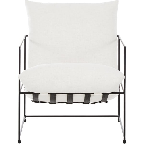 Biele kreslo s kovovým rámom Wayne - Westwing Collection-image-3