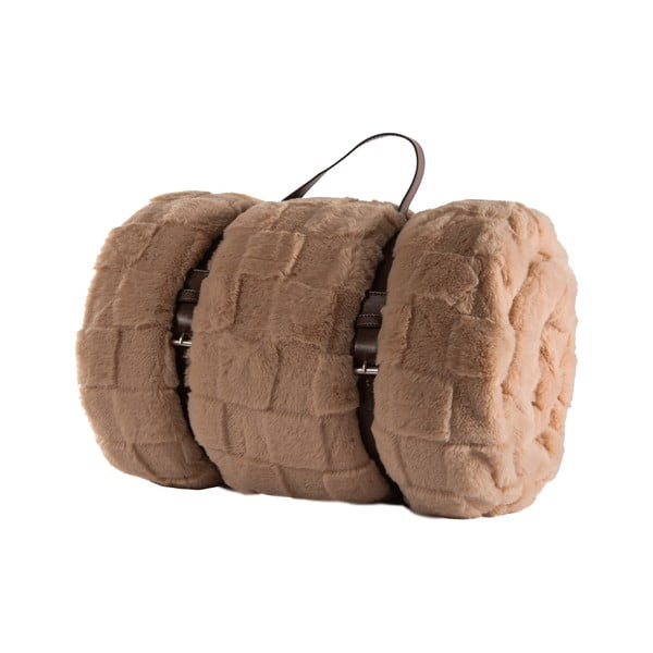 Hnedá deka z mikroplyšu 150x200 cm Rava – Tiseco Home Studio-image-4