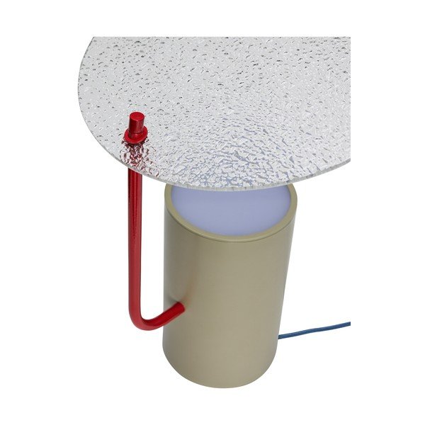 Kaki stolová lampa so skleneným tienidlom (výška 35 cm) Disc – Hübsch-image-2