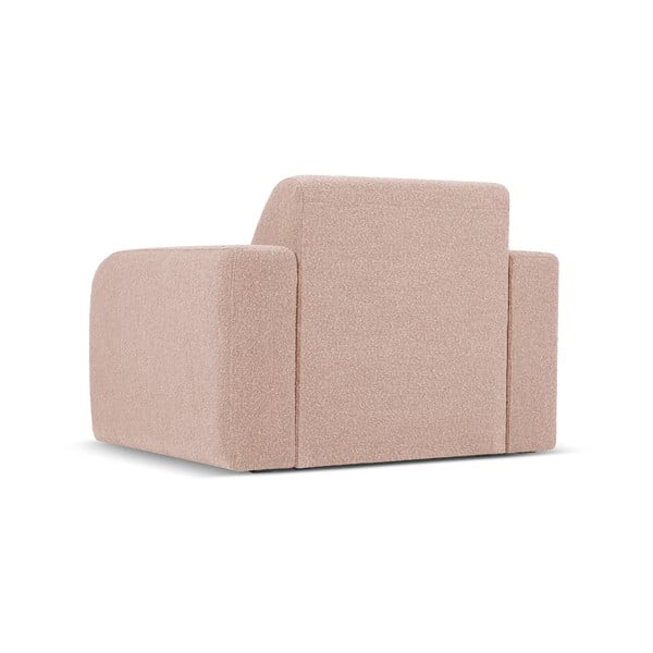 Ružové kreslo z textílie bouclé Molino – Micadoni Home-image-3