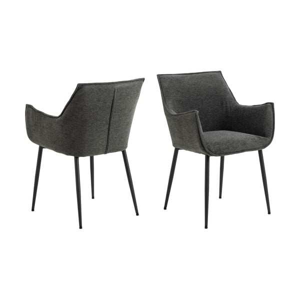 Tmavosivé čalúnené jedálenské kreslo Bonita – Actona-image-3