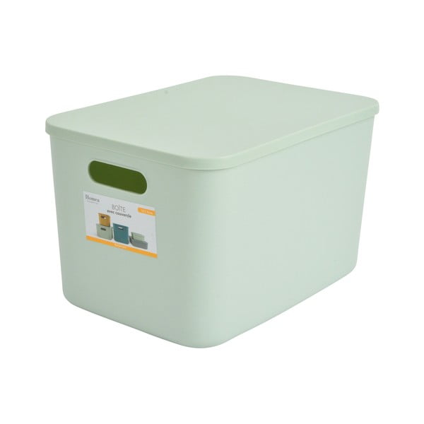 Svetlozelený plastový úložný box s vekom 35,5x25,5x23 cm – Homéa-image-4