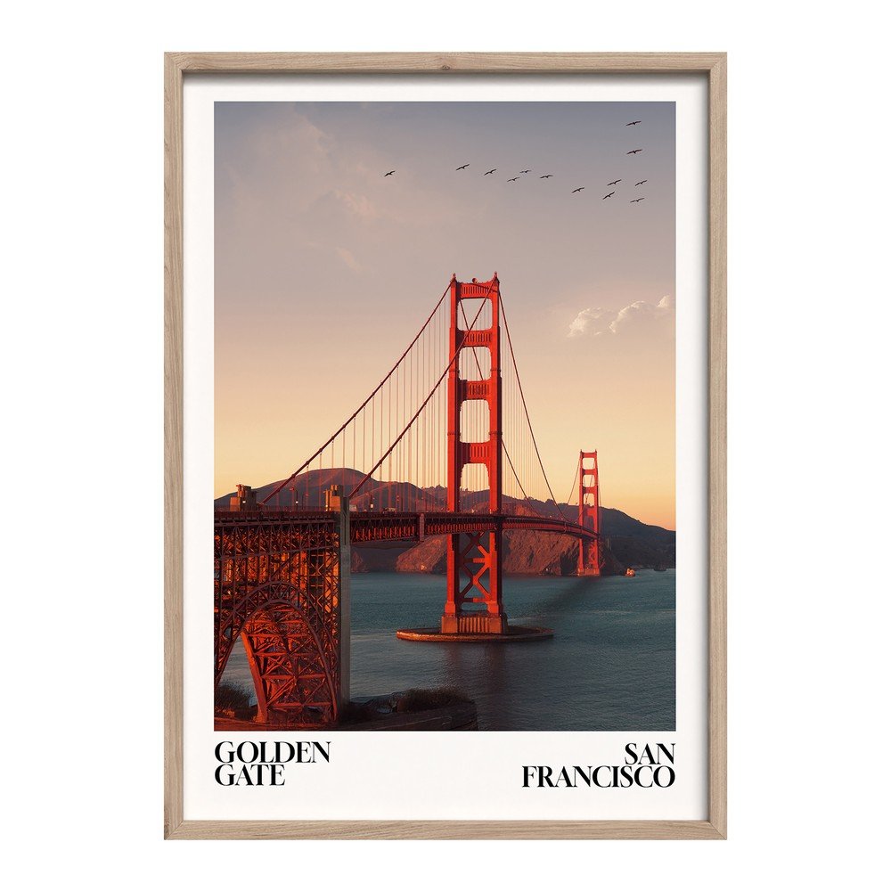 E-shop Tlačený obraz s rámom 50x70 cm Golden Gate – Styler