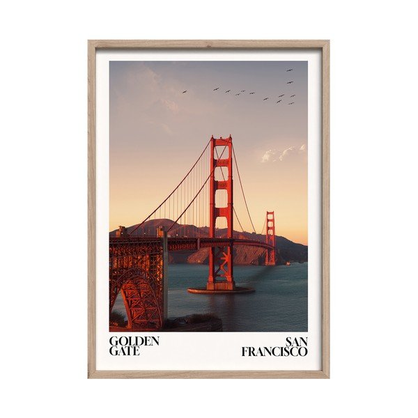 Tlačený obraz s rámom 50x70 cm Golden Gate – Styler