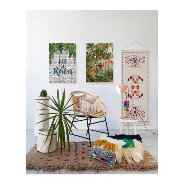 Nástenná dekorácia z borovicového dreva Madre Selva Jungle Flowers, 60 × 40 cm-image-1