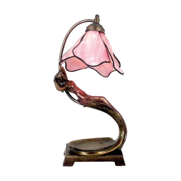 Tiffany stolová lampa Pink Flowers