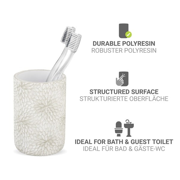 Biely/v zlatej farbe téglik na zubné kefky z polyresínu Montalfano – Wenko-image-2