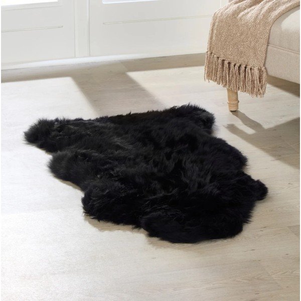 Čierna ovčia kožušina Native Natural Sheep, 120 × 60 cm-image-1
