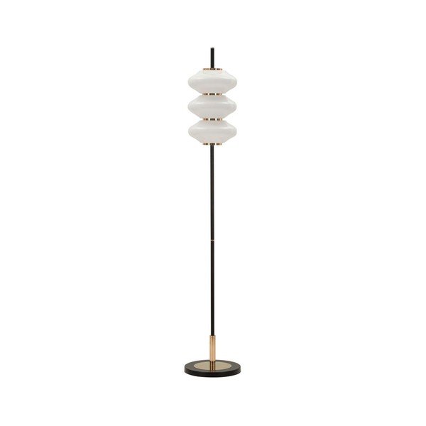 Biela/čierna stojacia lampa so skleneným tienidlom (výška  168 cm) Vintage – Mauro Ferretti