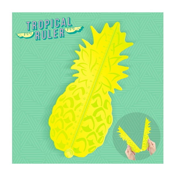Žlté pravítko v tvare ananásu Just Mustard Tropical-image-1
