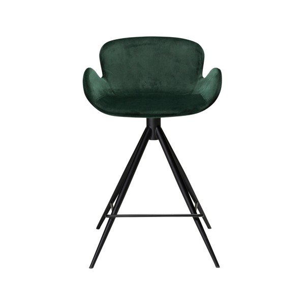 Tmavozelená barová stolička DAN–FORM Denmark Gaia Velvet, výška 87 cm-image-1