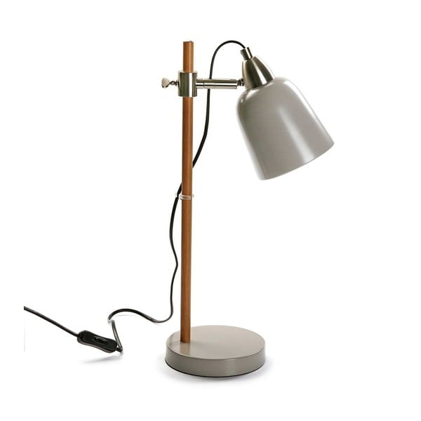 Sivá stolová lampa Versa Woodero