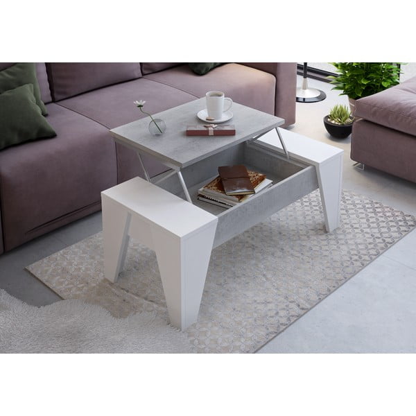 Sivo-biely konferenčný stolík s výklopnou doskou Tomasucci James-image-1