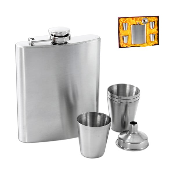 Nerezová súprava ploskačky a 4 panákov Orion Home-image-1