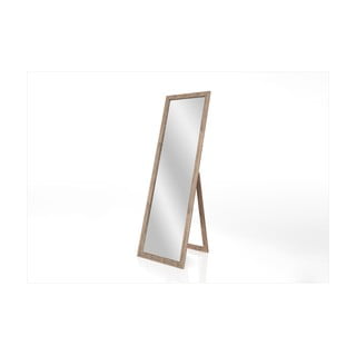 Stojacie zrkadlo s rámom v prírodnej farbe Styler Sicilia, 46 x 146 cm