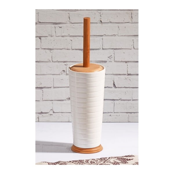 Toaletná kefa z bambusu v porcelánovom stojane Confetti Bathmats Remedy