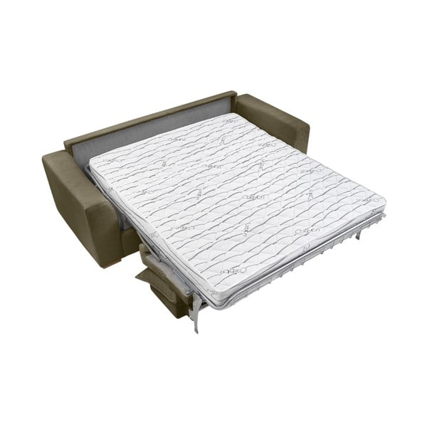 Zeleno-hnedá menčestrová rozkladacia pohovka 225 cm Augustin – Bobochic Paris-image-4