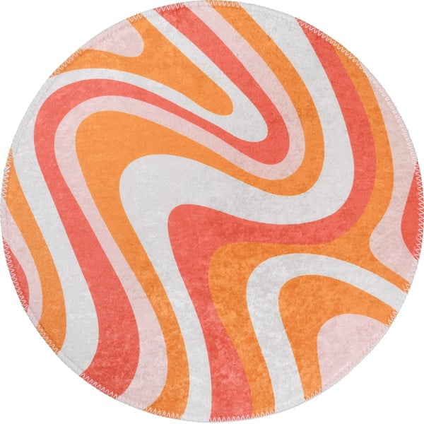 Oranžový prateľný okrúhly koberec ø 100 cm Colors of Joy – Vitaus