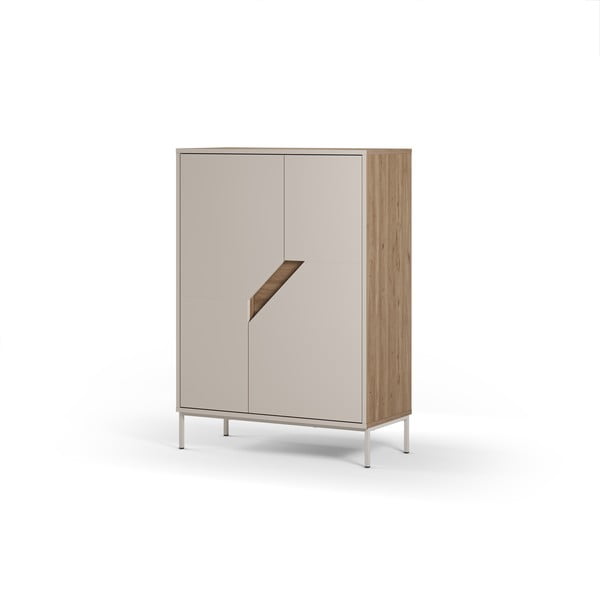 Komoda v dekore duba v krémovo-prírodnej farbe 85x120x40 cm Lilou – Marckeric-image-4