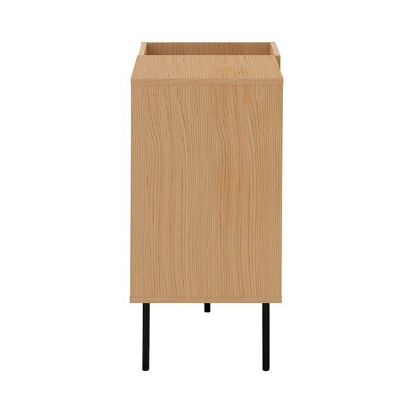 Čierna nízka komoda na gramofónové dosky v dekore duba 100x80 cm Viny - TemaHome-image-4