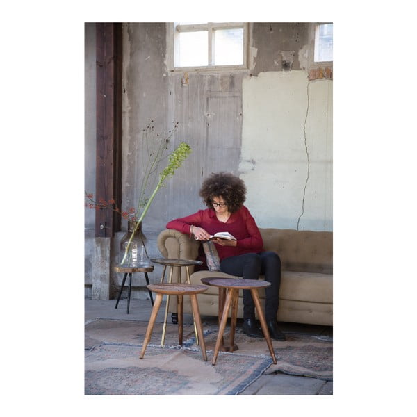 Mosadzný odkladací stolík Dutchbone Eliot, ⌀ 37 cm-image-2