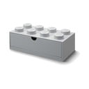 Sivý stolový box so zásuvkou LEGO® Brick, 31,6 x 11,3 cm